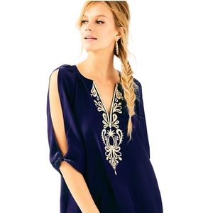 Lilly Pulitzer Bryce Silk Top in True Navy